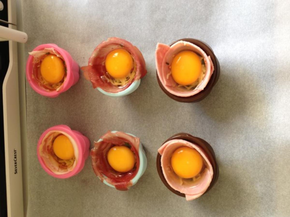 Muffin Ei in 3 verschiedenen Schinken - Rezept - Bild Nr. 2