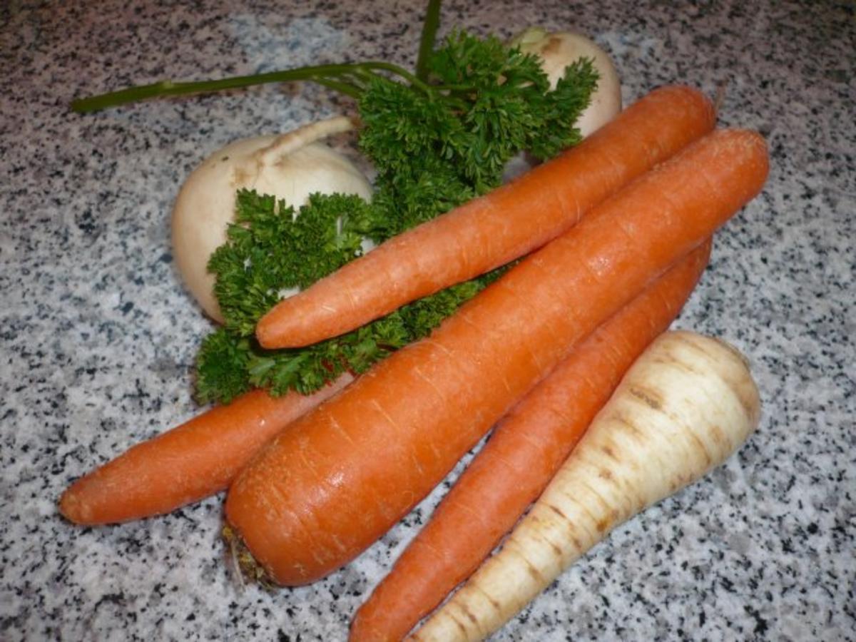 Putenbulettchen mit Rübchen und Kartöffelchen - Rezept - kochbar.de