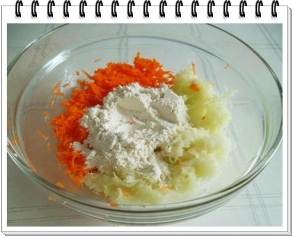 Kohlrabi-Möhre Puffer mit Baby Möhren und Kartoffelbällchen dazu - Rezept - Bild Nr. 8