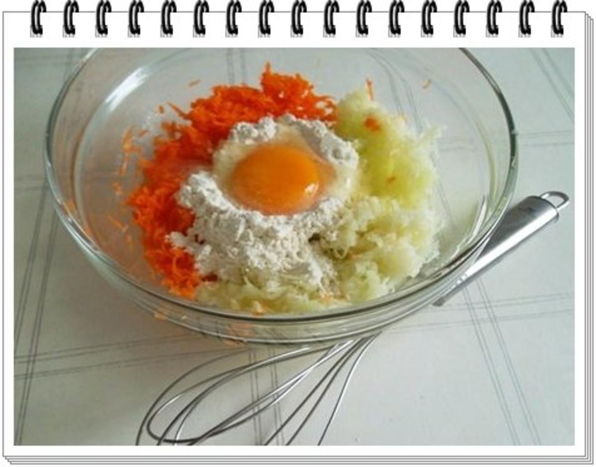 Kohlrabi-Möhre Puffer mit Baby Möhren und Kartoffelbällchen dazu - Rezept - Bild Nr. 9