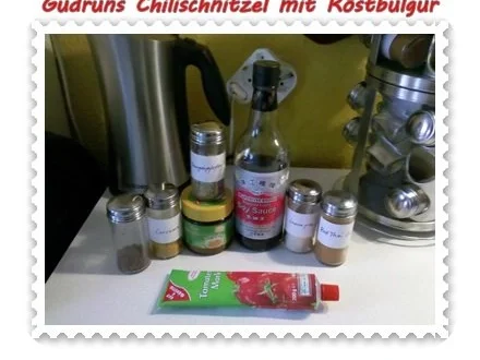 Fleisch: Chilischnitzel mit Röstbulgur und asiat. Tomatensoße - Rezept - Bild Nr. 5