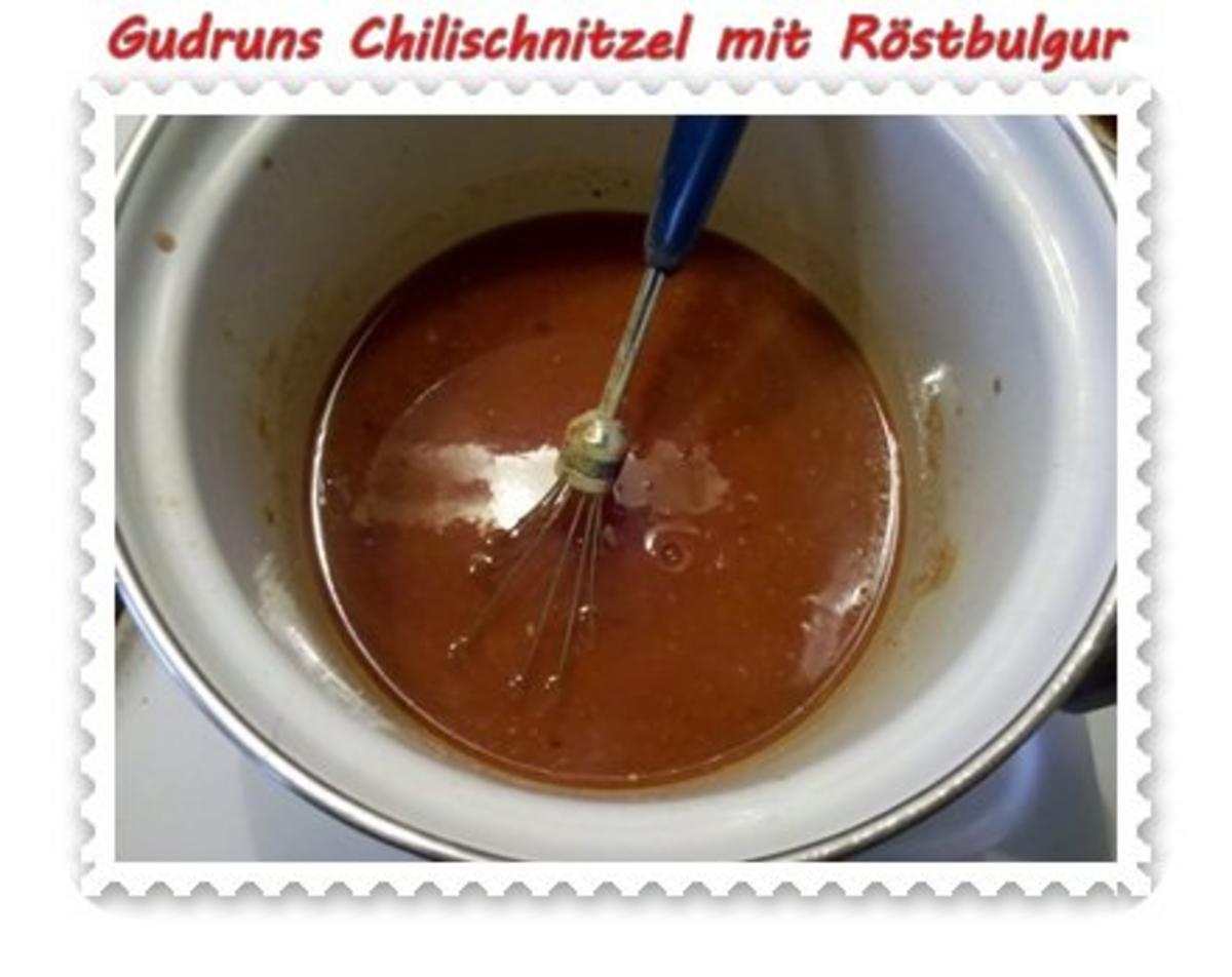 Fleisch: Chilischnitzel mit Röstbulgur und asiat. Tomatensoße - Rezept - Bild Nr. 6