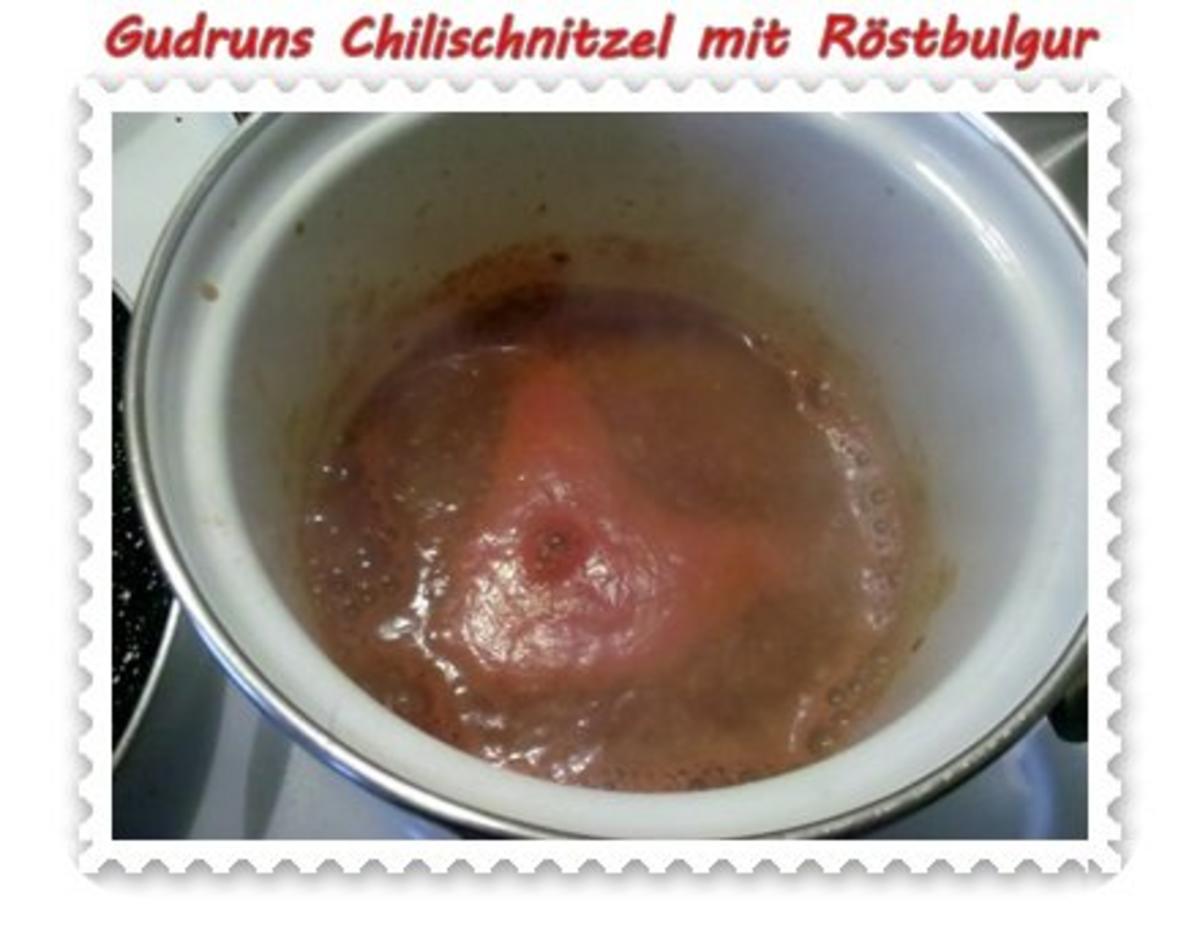 Fleisch: Chilischnitzel mit Röstbulgur und asiat. Tomatensoße - Rezept - Bild Nr. 9
