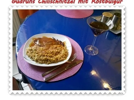 Fleisch: Chilischnitzel mit Röstbulgur und asiat. Tomatensoße - Rezept - Bild Nr. 14
