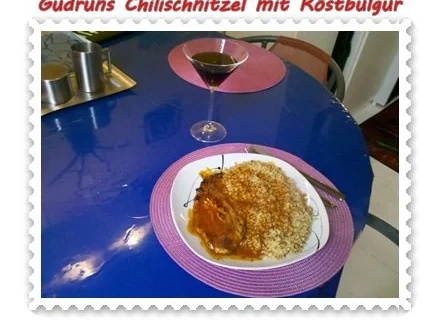 Fleisch: Chilischnitzel mit Röstbulgur und asiat. Tomatensoße - Rezept - Bild Nr. 15