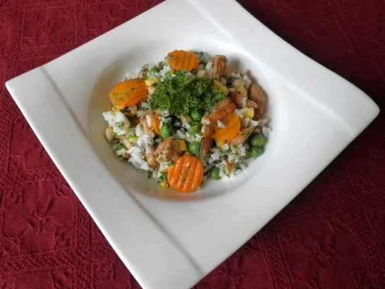 Hähnchen - Gemüse - Reis - Rezept - Bild Nr. 2