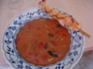 Tomatensuppe mit Garnelenspieß - Rezept