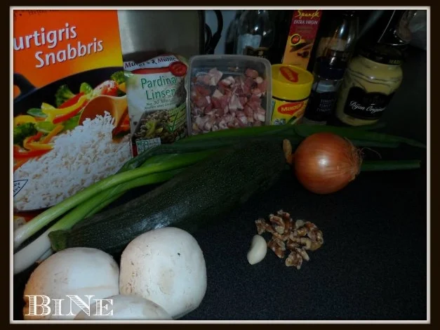 Rezept: BiNe` S REISSALAT MIT LINSEN & CHAMPIGNONS Bild Nr. 2 BiNe` S REISSALAT MIT LINSEN & CHAMPIGNONS - Rezept - Bild Nr. 2