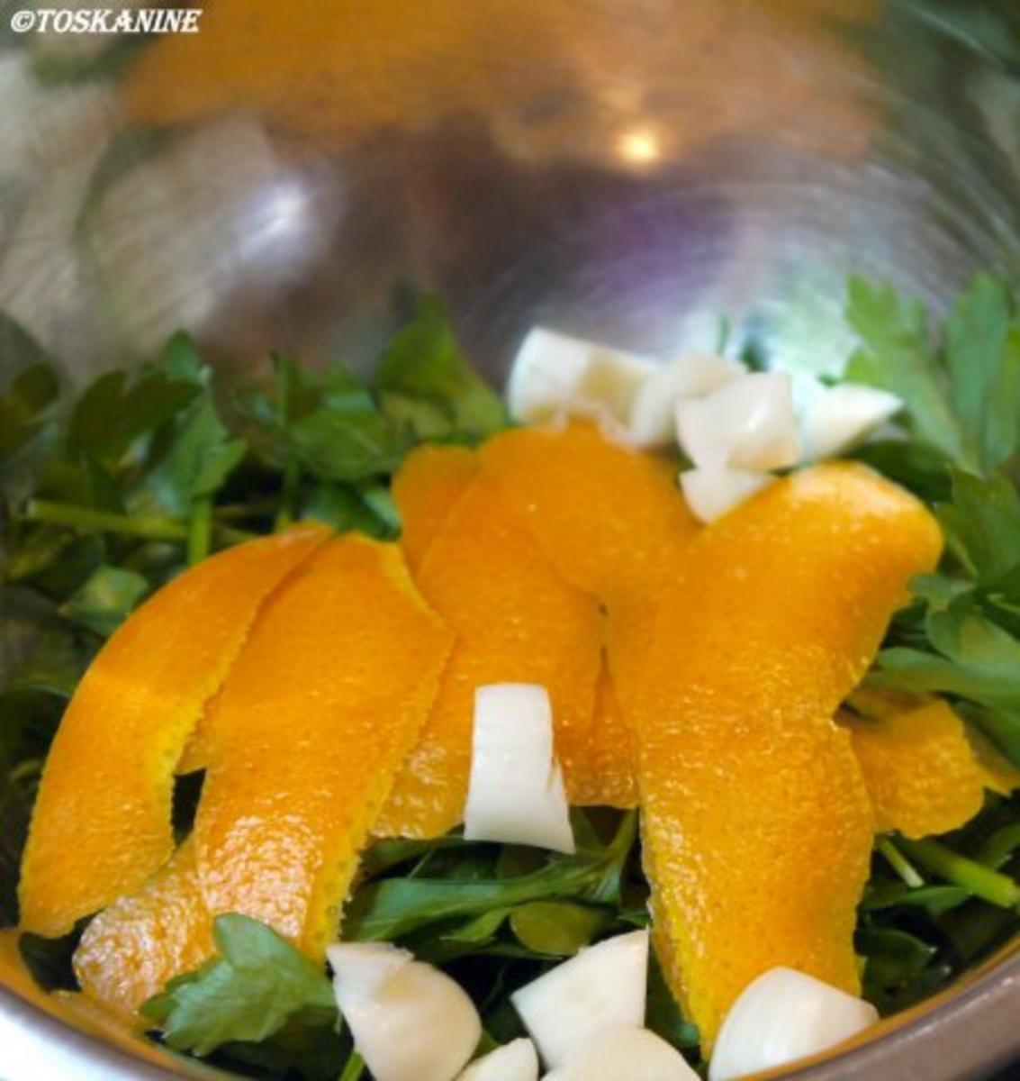 Hähnchenbrust, Tomatensauce, Orangen-Gremolata - Rezept - Bild Nr. 4
