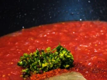 Rezept: Hähnchenbrust, Tomatensauce, Orangen-Gremolata Bild Nr. 9 Hähnchenbrust, Tomatensauce, Orangen-Gremolata - Rezept - Bild Nr. 9