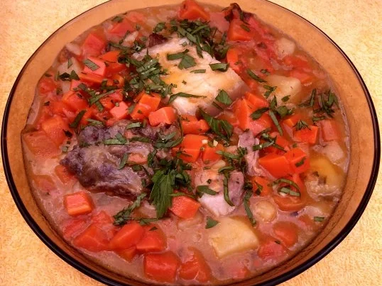 Rezept: Karotten Eintopf mit Schweinebauch "wie bei Muttern" Karotten Eintopf mit Schweinebauch "wie bei Muttern" - Rezept