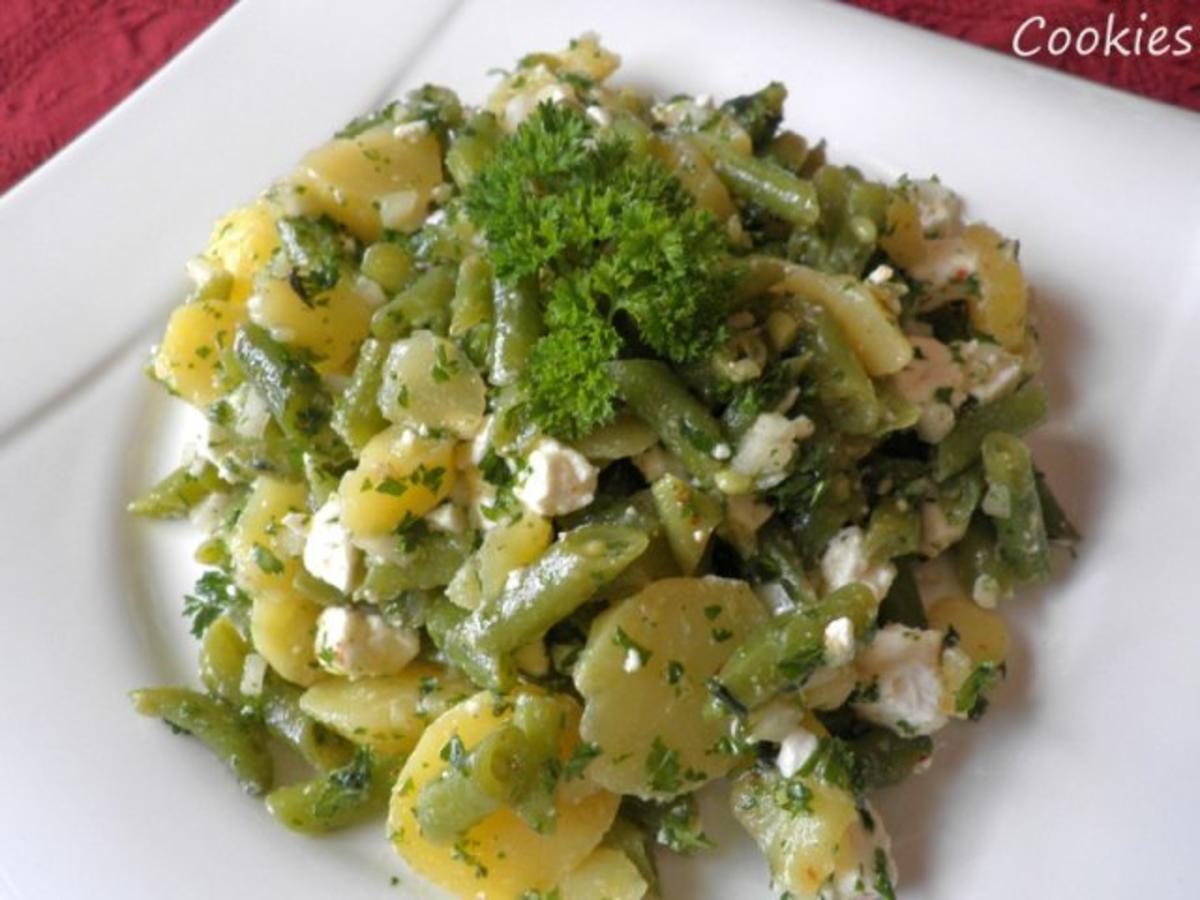 Bohnen - Kartoffel - Salat mit Schafskäse - Rezept