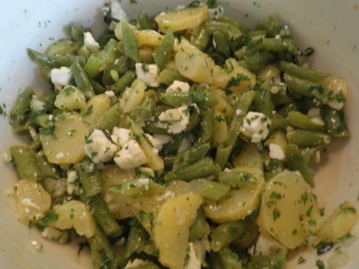 Bohnen Kartoffel Salat mit Schafskäse - schnell &amp; einfach - von Cookies