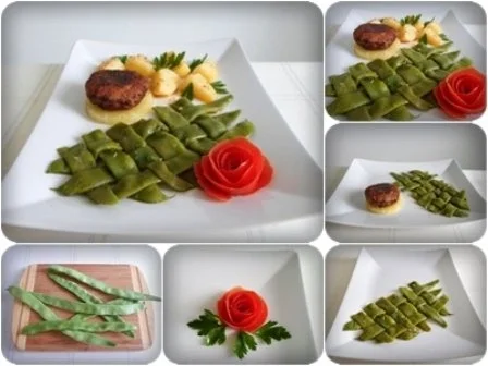 Stangenbohnen mit deftiger Frikadelle auf Ananasscheibe und Kümmelkartoffeln dazu. - Rezept - Bild Nr. 16