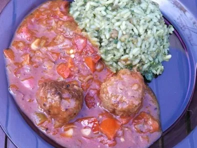 Albondigas (mexikanische Hackbällchen) mit grünem Reis - Rezept - Bild Nr. 12