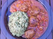 Albondigas (mexikanische Hackbällchen) mit grünem Reis - Rezept