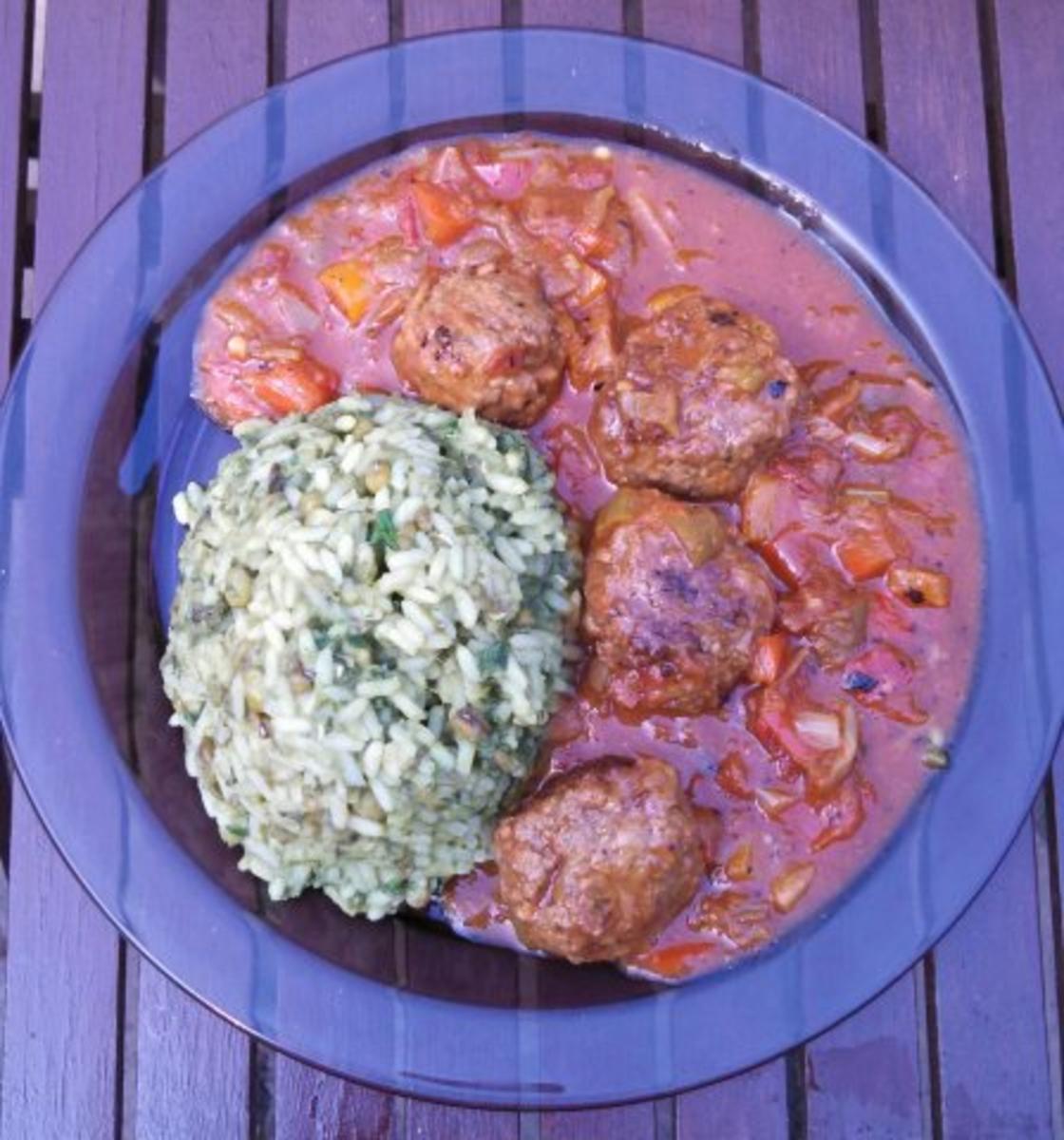 Bilder für Albondigas (mexikanische Hackbällchen) mit grünem Reis - Rezept