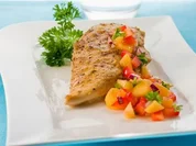 Hähnchenschnitzel in Mango-Sojasauce mit Gemüse und Naturreis - Rezept