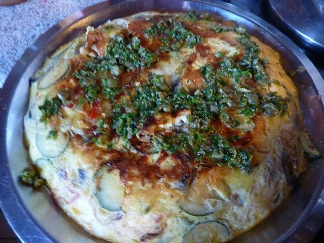 Vegetarisch: Tortilla mit Gemüse und Feta - Rezept