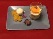 Duett von Kokos-Parfait mit Ananas-Chutney,Zitronencreme, Orangenfilets und Passionsfrucht - Rezept