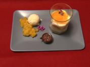 Duett von Kokos-Parfait mit Ananas-Chutney,Zitronencreme, Orangenfilets und Passionsfrucht - Rezept