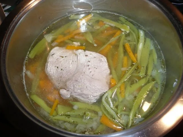 Schweinenacken mit Bohnen - Karottengemüse & Kartoffeln. - Rezept - Bild Nr. 6