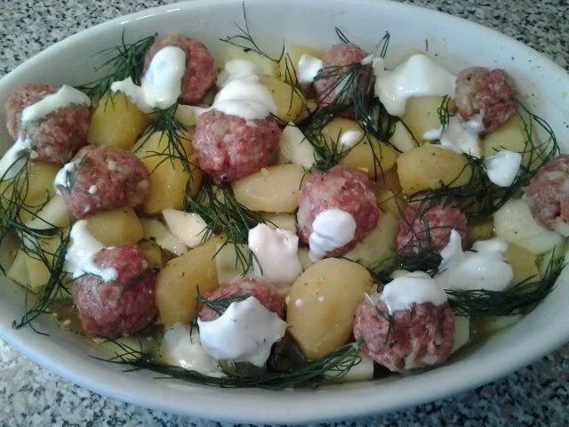 Gurken- Kartoffel- Suppe mit Fleischbällchen ( aus dem Ofen) - Rezept - Bild Nr. 3