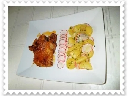 Saftiges Schweinekotelett  mit Kartoffel – Radieschen – Salat - Rezept - Bild Nr. 2