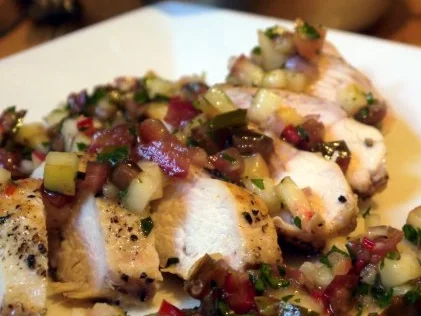 Rezept: Hähnchenbrust mit einer Salsa aus wilden Pfirsichen und Kumato-Tomaten Bild Nr. 14 Hähnchenbrust mit einer Salsa aus wilden Pfirsichen und Kumato-Tomaten - Rezept - Bild Nr. 14