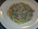 Pasta in Puten-Champignon-Käsesoße - Rezept