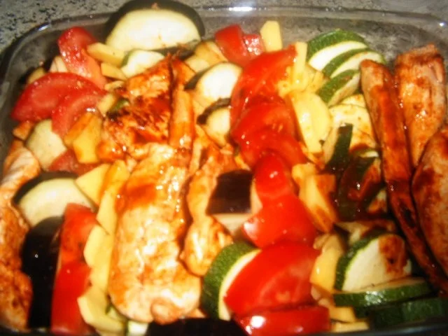 Rezept: Hähnchen-Gemüseauflauf Bild Nr. 7 Hähnchen-Gemüseauflauf - Rezept - Bild Nr. 7