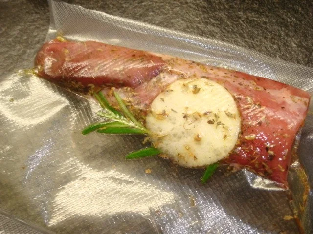 Rezept: Schweinefilet mit Auberginenmus Schweinefilet mit Auberginenmus - Rezept