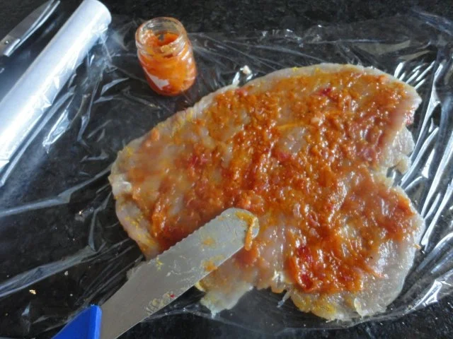 Rezept: fruchtige Puten Rouladen an Rucola Püree Bild Nr. 4 fruchtige Puten Rouladen an Rucola Püree - Rezept - Bild Nr. 4