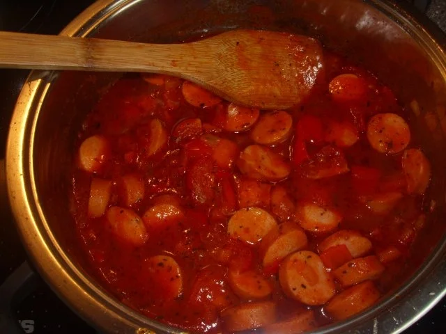 Nudeln mit Knoblauchwurst in Tomatensosse - Rezept - Bild Nr. 5