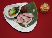 Rezept: Vitello asiatico mit Pak Choi und Papaya Salat Vitello asiatico mit Pak Choi und Papaya Salat - Rezept