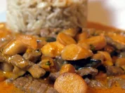 Rindergeschnetzeltes mit Kräuterseitlingen und Vollkorn-Basmati-Reis - Rezept