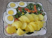 Fleischlos : Eier in Petersiliengemüse mit Pellkartoffeln - Rezept