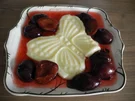 Dessert : Vanillepudding an gedünsteten Pflaumen - Rezept