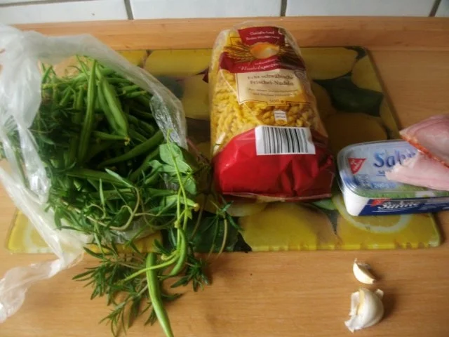 Pasta mit Bohnen und Schinkenkäsesoße - Rezept - Bild Nr. 2