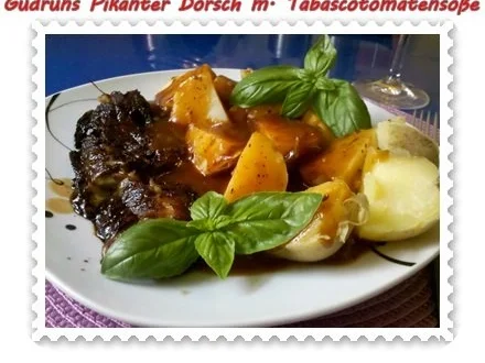 Fisch: Pikanter Dorsch mit Tabasco-Tomatensoße - Rezept