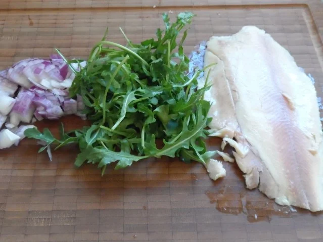 Gratinierte Conchiglie mit Forellen-Ruccola-Füllung in Meerrettich-Limetten-Sosse - Rezept - Bild Nr. 3