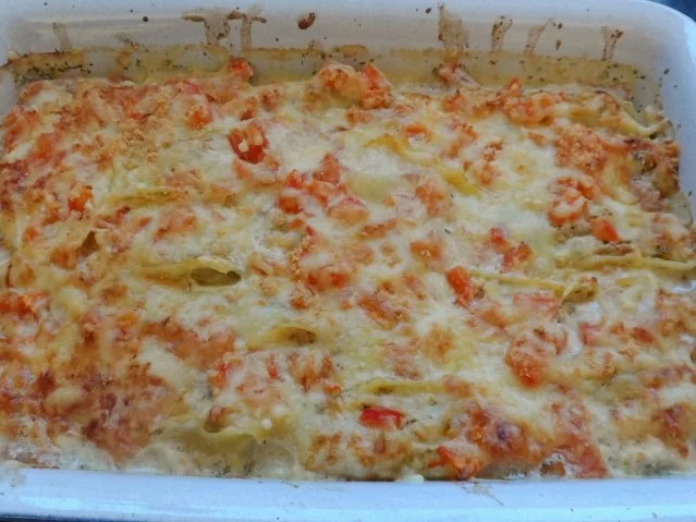 Gratinierte Conchiglie mit Forellen-Ruccola-Füllung in Meerrettich-Limetten-Sosse - Rezept - Bild Nr. 12