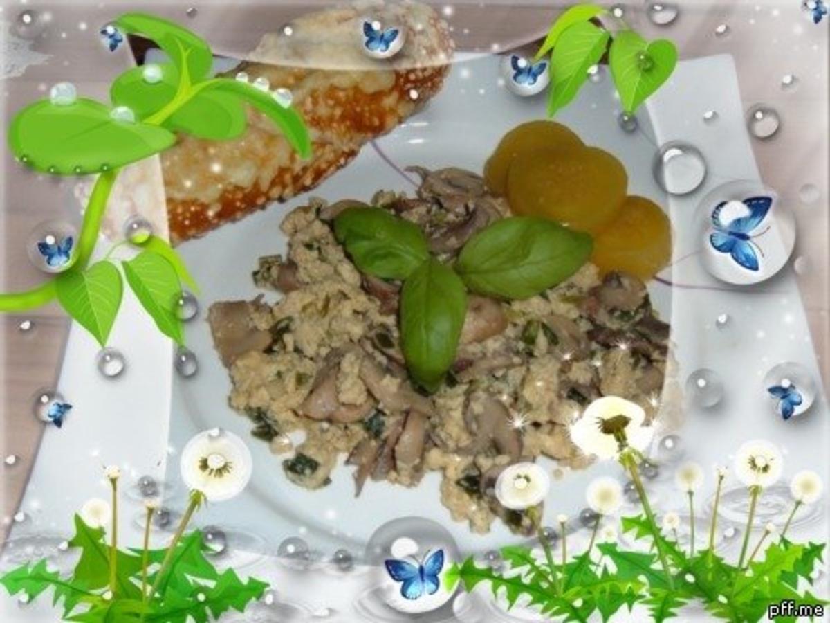 Pfannengericht: :  Champignons - Lauch - Ei - Rezept