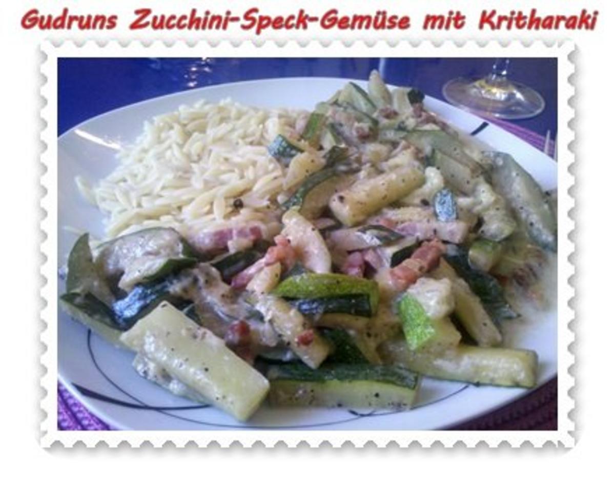 Gemüse: Zucchini-Speck-Gemüse mit Kritharaki - Rezept