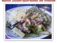 Gemüse: Zucchini-Speck-Gemüse mit Kritharaki - Rezept