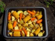 In Öl gebackene Maiskolben mit Kartoffeln - Rezept
