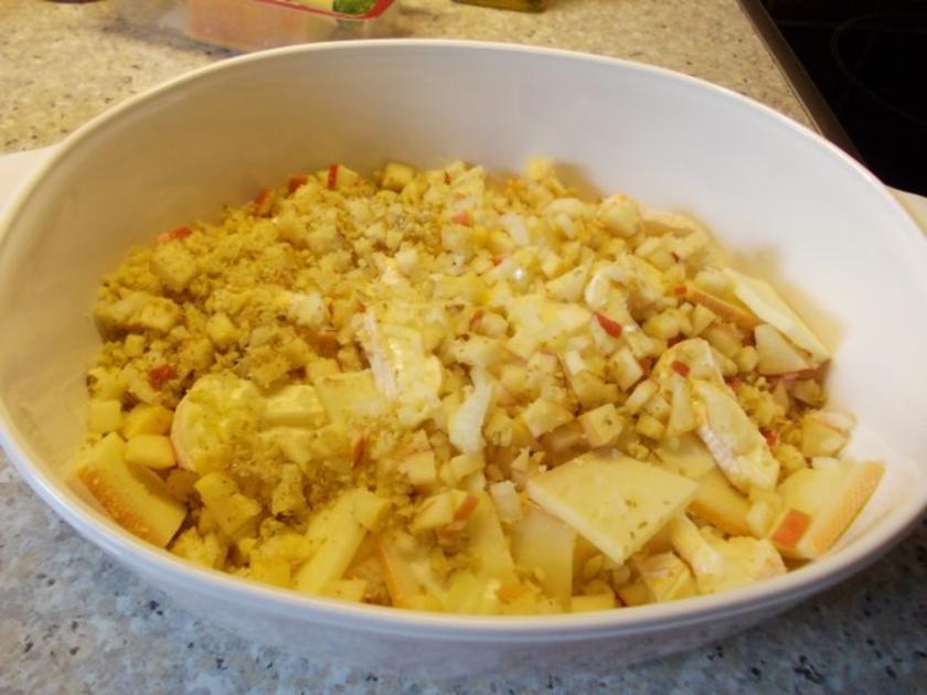 Munsterkäse mit Apfelmusik - schnell &amp; einfach - 152 kcal/100g