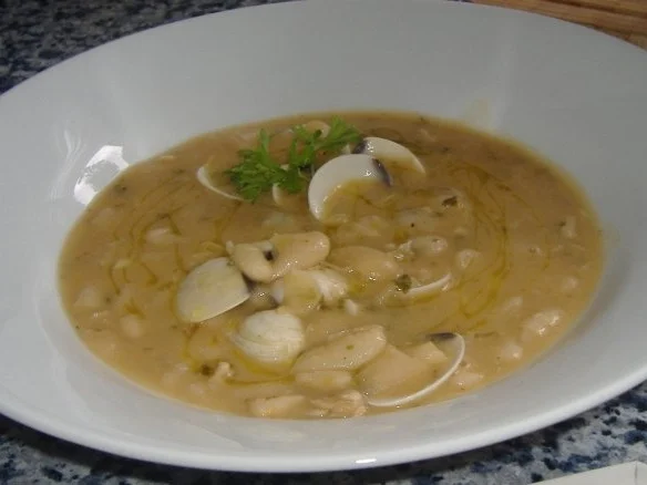Weisse Bohnen mit Venusmuscheln - Rezept