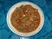 Bohnen mit Tomaten, Lubia bil seit - Rezept