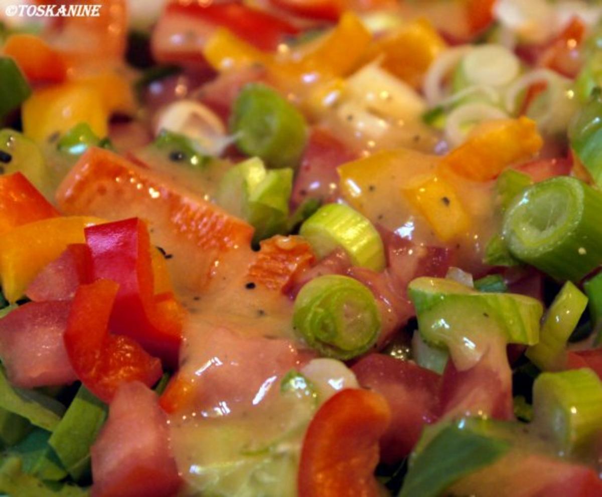 Hähnchenbrust in Pancetta auf sommerlichem Salat - Rezept - Bild Nr. 14